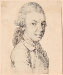 Zelfportret als jongeman. Borstbeeld in driekwart profiel naar rechts