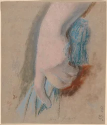 Studie voor het Ryberg-familieportret; mevrouw Rybergs linkerhand met een blauwe parasol