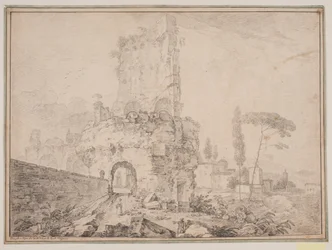 Landschap met ruïnes buiten Rome