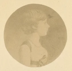 Mezzotint portret van een Meisje in Profiel, uit De St. Memin Collectie van Portretten, 1862