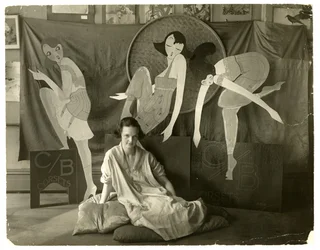 Lin in haar winkel, Greenwich Village, New York, VS, ca. 1916-20