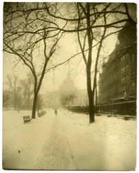 State House in Storm, Boston, VS, ca. 1902-10
