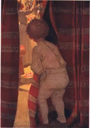 Hij sloop naar beneden om een kijkje te nemen in de salon