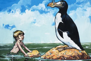 Jongen en een hoender, illustratie uit 