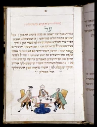 Gebedenboek (12,7 x 8,8 cm) Bambeg 1773. Aan het einde van het gebed voor de neo (Nieuwe Maandag) - Joods Museum in Basel, Zwitserland