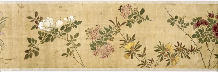Honderd bloemen, begin 17e eeuw (geschilderde zijde) (detail)