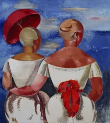 Dames aan de kust