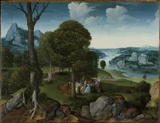 Landschap met de Prediking van Johannes de Doper