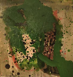 Opvallende groene verfspatten