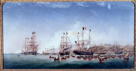 Italiaans schip Regina Maria Pia in de haven van Lissabon