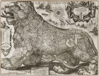 Leo Belgicus - kaart van de Lage Landen (1611)