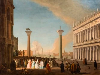 Gezicht op de Piazzetta, Venetië, ca. 1730-35 (Olieverf op doek)