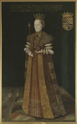 Margaretha Lejonhufvud, koningin-gemalin van Zweden, tweede vrouw van Gustaaf I Vasa - Koningin Margaretha Leijonhufvud van Zweden (1516-1551), door Uther, Johan Baptista van (actief 1562-1597)