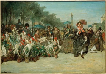 Bloemenmarkt op de Boulevard Richard-Lenoir