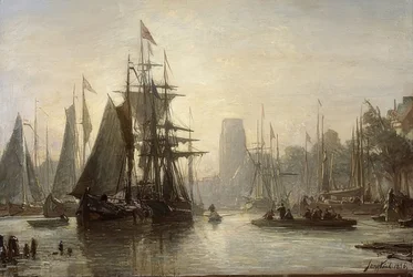 De haven van Rotterdam. 1856