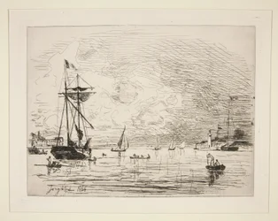 Uitgang van de haven van Honfleur