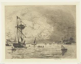 Uitgang van de haven van Honfleur