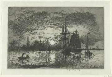 Zonsondergang bij de haven van Antwerpen