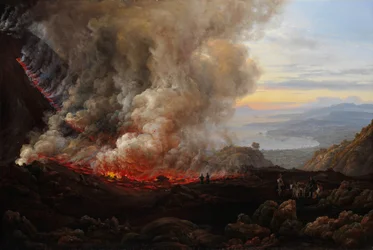 Een uitbarsting van de Vesuvius