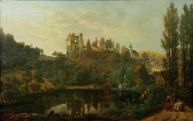 Uitzicht op de kasteelruïne van Tharandt