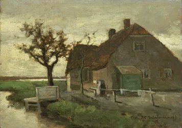 Boerenhuis aan een vaart