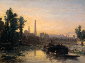 Uitzicht op de rivier in Frankrijk, mogelijk in de buurt van Pontoise