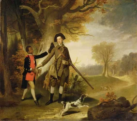De Derde Hertog van Richmond (1735-1806) op Jacht met zijn Dienaar, c.1765