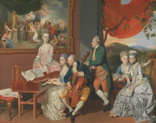 De familie Gore met George, derde graaf Cowper