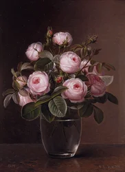 Rozen in een glazen vaas, 1842