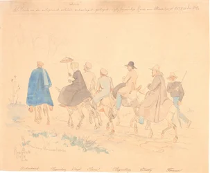 Deense reizigers op excursie