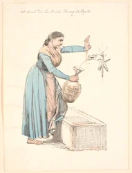 Italiaanse vrouw die water haalt bij een fontein