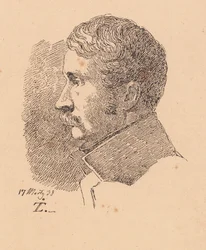 Profielportret van de oudste broer van de kunstenaar, minister van oorlog en kolonel C.C. Lundbye
