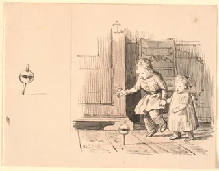 De rommelpot. Links een kleine studie van de rommelpot