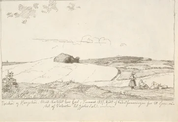 Landschap van Seeland. Op de achtergrond Vejrhøj, ingeplakt f.n. pagina 6