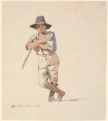 Staande herdersjongen
