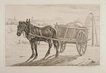 Paard met bierwagen