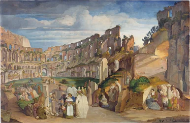 Kapucijnerpreek bij het Colosseum van Rome