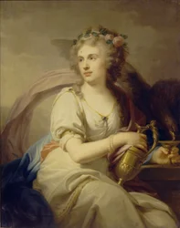 Portret van prinses Ekaterina Fyodorovna Dolgorukova 1769-1849 als Hebe