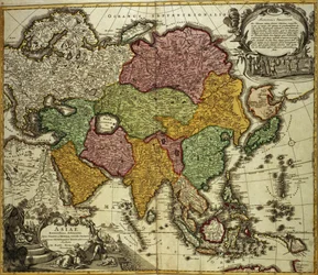 Kaart van Azië, Neurenberg, c.1730
