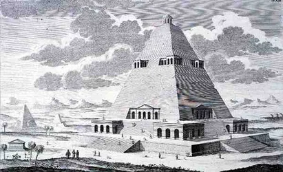 Een piramide buiten Thebe, Egypte, uit 