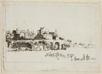 Landschap met hutten