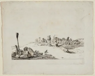 Landschap met boeren