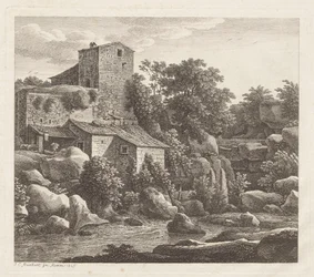 Huis bij een bergbeek