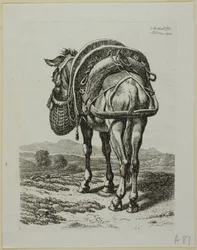 Voedende muilezel - Achter, uit Die Zweite Thierfolge