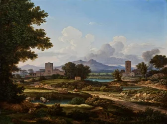 Romeins landschap, samengesteld met elementen van de Torre del Quinto