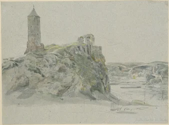 Ruïne van kasteel Giebichenstein bij Halle an der Saale