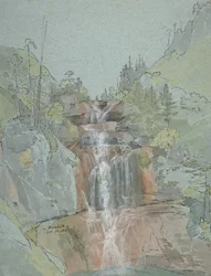 Landschap met een waterval, 1816
