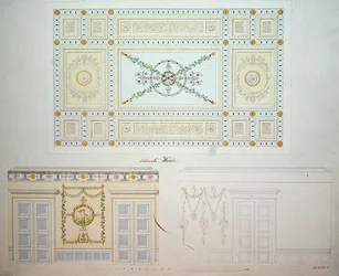 Decoratieve ontwerpen voor het interieur van het Beberbeck-paleis, door Israel Schwalm