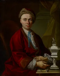 Portret van de zilversmid Johann Friedrich Baer, c.1770