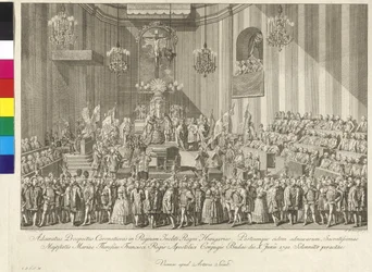 Kroning van keizerin Maria Theresia tot koningin van Hongarije op 10 juni 1792 in Boedapest